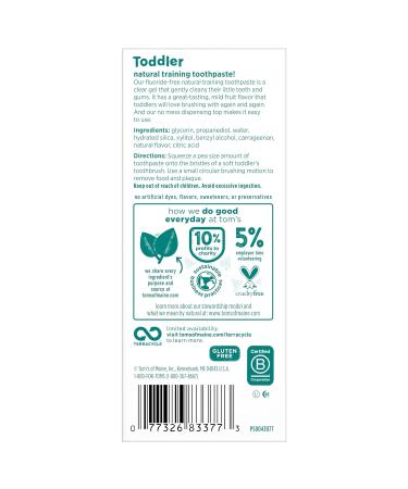 Tom's of Maine Fluoride-Free Toddler Training Toothpaste 1.75 oz. 3-Pack - Mild Fruit Flavor - Packaging May Vary - Buy Online on GoSupps.com