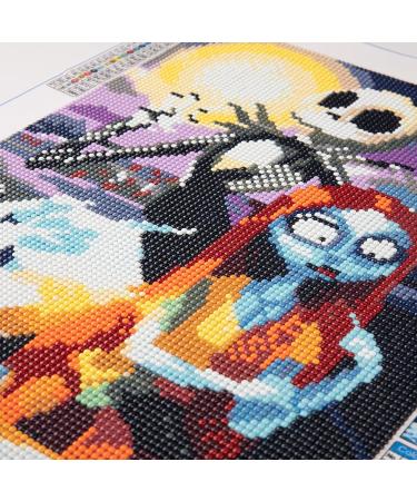Halloween Diamond Painting Kit - Jack and Sally Skull Design - Full Round 5D Diamond Drill Kit for Adults and Kids - DIY Wall Art Craft - 15.8x11.8 inch - Buy Online on GoSupps.com