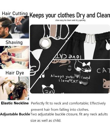 Visesunny Funny Cat Footprint Barber Cape | Water-Resistant Hair Cutting Apron | Anti-Static Hairdressing Cape for Salons | Multi-Use Beard Shaving Bib - Buy Online on GoSupps.com