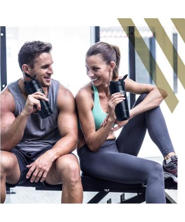 Vinchu Stainless Steel Blender Shaker Bottle - Triple-Wall Insulation for Cold Protein Shakes (Black) - Buy Online on GoSupps.com