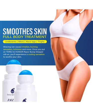 Terez & Honor Razor Bump Serum - After Shave Roll-On for Ingrown Hairs, Burns & Bumps - Men and Women (Pack of 2, 7.06 oz) - Buy Online on GoSupps.com