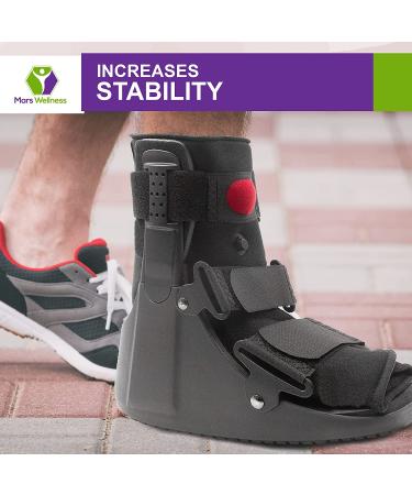 MARS Wellness Premium Short Air Cam Walker Boot - Large | Ankle/Foot Stabilizer for Men or Women | Fracture & Sprained Ankle Support - Buy Online on GoSupps.com
