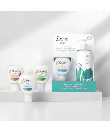 Dove Concentrate Refill & Reusable Bottle - Daily Moisture Starter Kit for Soft Skin (4 Fl oz Makes 16 Fl oz) | Eco-Friendly Body Care - Buy Online on GoSupps.com