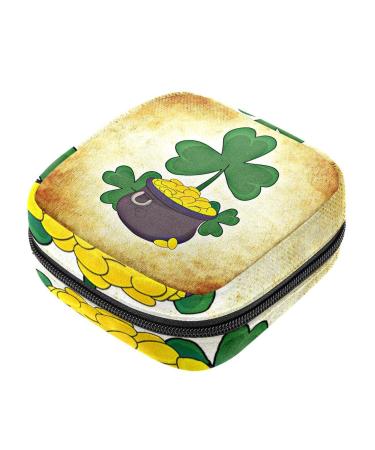 Menstrual Bag with Zipper for Women Girls (Irish St. Patrick's Day Clover)