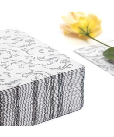Papstar 50 Napkins ROYAL Collection - 1/4 Fold Grey Damascato 40x40 cm - Premium Quality for Elegant Events - Buy Online on GoSupps.com