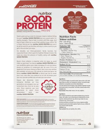 Nutribar Good Protein High Protein Bars Maple Crunch 13g Protein12 Bars Maple Crunch 5 Count (Pack of 1) - Buy Online on GoSupps.com