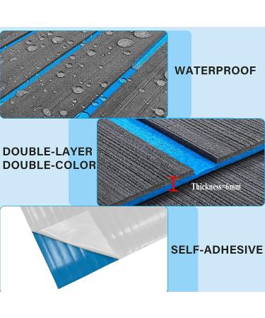 HZCHIONE Boat Flooring 94x45/35/16"  EVA Foam Boat Decking Faux Teak Marine Carpet Boat Flooring Non-Slip Self-Adhesive Foam Boat Floor Mat Rolls Sheet for Motorboat RV Yacht Kayak Sea Deck Helm Pad 94.5x35.4" A-Dark Grey with Blue Seam - Buy Online on GoSupps.com