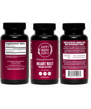 Organic Beet Root Capsules 1300mg - Blood Pressure Support & Nitric Oxide Supplement | Antioxidant & Brain Food | Vegan 60 Ct - Superfood for Better Circulation - Buy Online on GoSupps.com