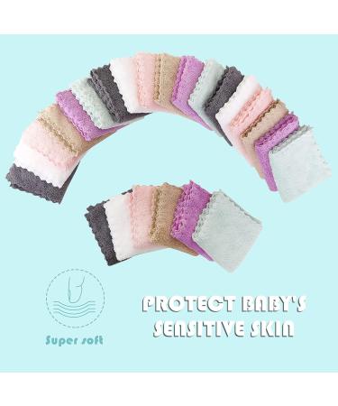 MOON PARK Baby Washcloths 24 Pack - Microfiber Coral Fleece Burp Cloths & Wipes for Newborns - Soft & Absorbent 8x8 Inch (Pack of 24) - Buy Online on GoSupps.com