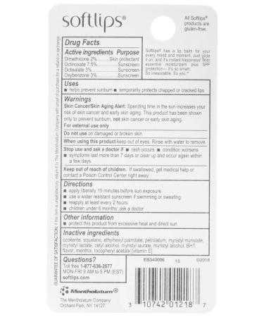Softlips Lip Protectant SPF 20 Vanilla 2ct (Pack of 6) - Moisturizing Lip Balm - Buy Online on GoSupps.com
