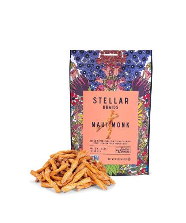 Stellar Pretzel Braids Sweet Maui Onion Seasoned Pretzels 5oz (Pack of 6) - Vegan Non-GMO Snacks by Stellar - Buy Online on GoSupps.com