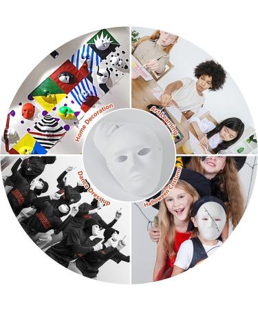 OVISEEN 10 Pack DIY Paper Mache Masks for Mardi Gras & Halloween Parties - White Masquerade Masks (9.45 x 7.28 Inches) - Buy Online on GoSupps.com
