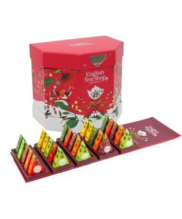 English Tea Shop - Original organic tea and infusion advent calendar - Unroll calendar - 25 pyramid tea bags - Christmas gift