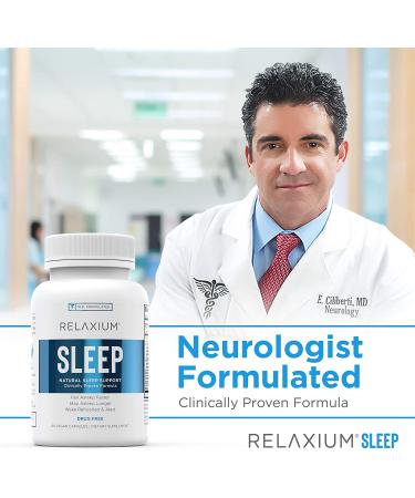 Relaxium Natural Sleep Aid | Non-Habit Forming Supplement for Longer Sleep & Stress Relief | with Magnesium, Melatonin, GABA, Chamomile & Valerian | 60 Vegan Capsules - 30 Day Supply - Buy Online on GoSupps.com