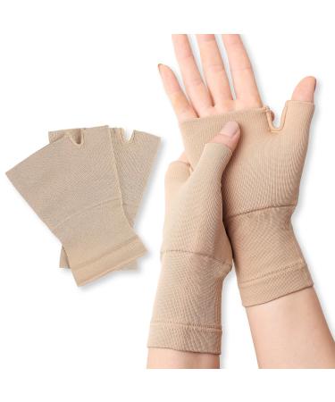 1 Pair Arthritis Compression Gloves Compression Gloves Typing and Daily Work Pain Relief and Healing for Arthritis (Light coffee XXL) Light coffee XX-Large