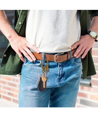 Double Locking 3-Inch Alloy Karabiner - Small Carabiner Hook for Outdoor Climbing Hiking Camping | Brass Copper Key Ranger Style - Buy Online on GoSupps.com