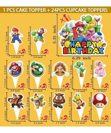 Cartoon Super Cake Decoration 25 Pcs Girl and Boy Birthday Party Cupcake Decorates for Anime Theme Brothers (CK-01) - Buy Online on GoSupps.com