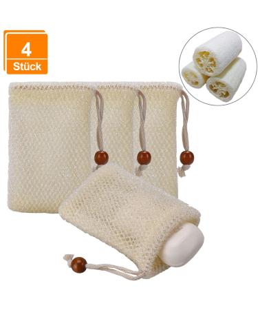 4x soap bags original new dry faster soap cute nature foaming and drying the soap peeling massage soap bag |Soap sack |Soap remains |Soap pocket