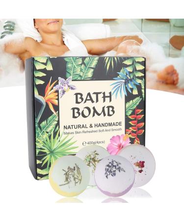 Bath Bubble Ball Gift Set - 4-Piece Handmade Organic Foam for Women | Natural Oils & Moisturizing Bath Salt - Buy Online on GoSupps.com