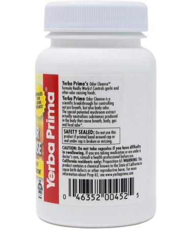 Yerba Prima Odor Cleanse Capsules - 50 Count - Buy Online on GoSupps.com