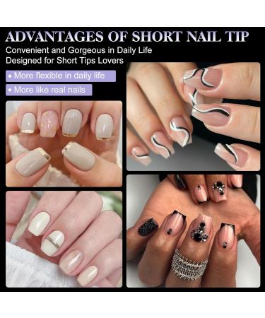 Gelike EC Extra Short Soft Gel Nail Tips Kit - 240 Pieces XXS Coffin Shaped Pre-buff PMMA Resin Clear Ultra-Thin Design - Buy Online on GoSupps.com