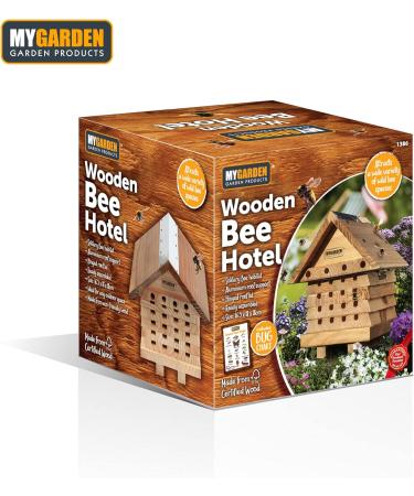 Wooden Beehive Bee Keeping Hotel - Weather Resistant Child Eco Friendly Shelter Habitat - Insect Bugs Mason Leafcutter Wild Solitary Bees Nesting Box - Outdoor Patio Garden Decoration House - Buy Online on GoSupps.com