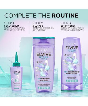 L Or al Paris Elvive Hydra Pure Routine for Oily Roots Scalp & Dehydrated Lengths Powered with Hyaluronic & Salicylic Acids Exfoliating Pre-Shampoo Scalp Serum Shampoo & Conditioner Set - Buy Online on GoSupps.com
