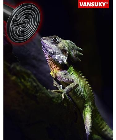 VANSUKY 100W Ceramic Heat Emitter for Reptiles Amphibians Dogs Cats and etc No Light Infrared Heat Lamp for Terrariums and Vivariums 100.0 Watts - Buy Online on GoSupps.com
