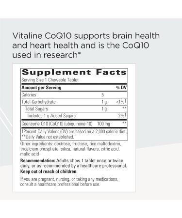 Integrative Therapeutics Vitaline CoQ10 100 mg - Vegan Tropical Fruit Chewable Wafers for Brain & Heart Health - Dairy Free - 30 Count - Buy Online on GoSupps.com