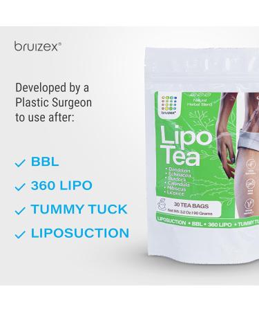 Lymphatic Drainage Herbal Tea for Swelling Relief | Natural Blend for Lipo & Tummy Tuck Recovery | Dandelion, Burdock Root, Echinacea | 30 Tea Bags - Buy Online on GoSupps.com