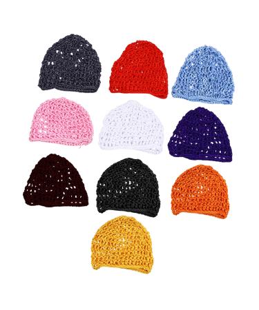FOMIYES 10pcs Handmade Mesh Womens Head Wraps Hair Accessories for Women Hair Crochet Needle Hair Ties for Women Crochet Bun Cover Hairnet Snood Women Sleep Cap Women Net Hats Wig
