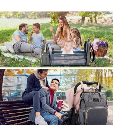 Multifunctional Gray Baby Wrap Backpack | Diaper Travel Bag with Large Capacity & Water-Repellent Design for Moms & Dads - Buy Online on GoSupps.com