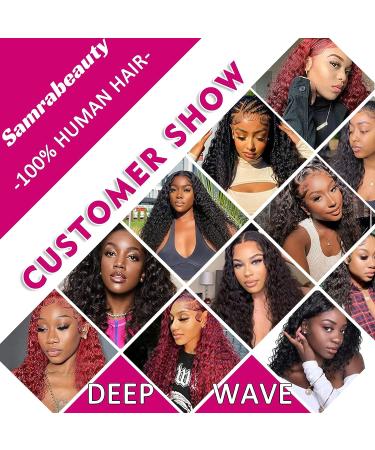 Samrabeauty Deep Wave 26 Inch Human Hair Lace Front Wig for Black Women | Pre Plucked 180% Density with Baby Hair | Natural Color - Buy Online on GoSupps.com