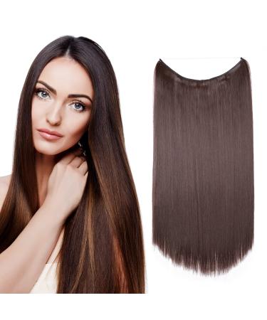 Silk-Co hair extension with rubber band smooth extensions with invisible cord synthetic hair part such as real hair hair sealing hair extensions for women medium brown 50cm 50 cm medium brown
