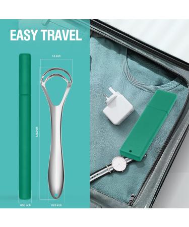 RONAVO Dual-Head Tongue Scraper for Adults | Deep Cleaning Metal Scraper for Thick Coating | Improve Oral Hygiene & Eliminate Bad Breath | Silver - Buy Online on GoSupps.com