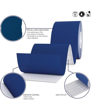 Titanium Sports Kinesiology Tape - 5m Roll of Elastic Water Resistant Tape for Support & Muscle Recovery - Quality Sports Tape Dark Blue - Buy Online on GoSupps.com