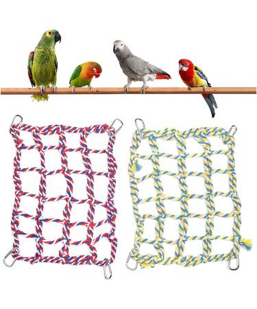 Petmolico 2 Pack Pet Climbing Rope Net Hammock Toy for Small Animals - Red + Yellow - Buy Online on GoSupps.com