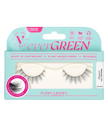 everGREEN Plant Lashes | Full Band | Strip Lashes | Natural Wispy Lashes | Fake Eyelashes | Plant-Based Fibres | Flared & Natural Volume (Flutter) Full Band Lash