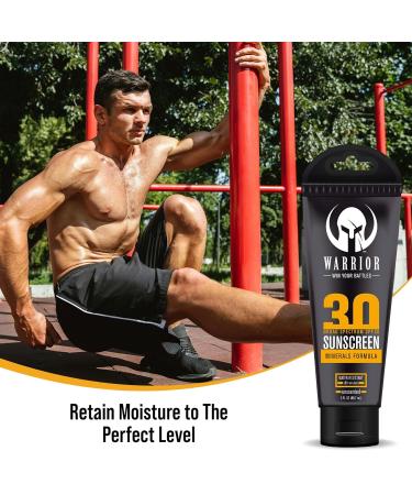 Warrior SPF 30 Sunscreen Lotion - Water Resistant & Reef Safe | Non-Toxic & Mineral Formula for Sensitive Skin - 3 OZ - Buy Online on GoSupps.com
