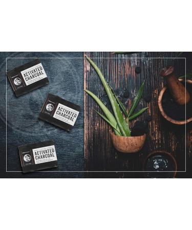 Activated Charcoal & Aloe Vera Bar Soap - All-Natural Detoxifying Soap for Face & Body | Acne Blackheads Eczema Relief | Handmade Palm Oil Free - Buy Online on GoSupps.com