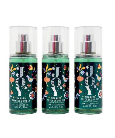 Bath & Body Works Joy Sugared Snickerdoodle Fine Fragrance Mist - 3 Pack Travel Size - 2.5 Fl Oz / 75 ml each