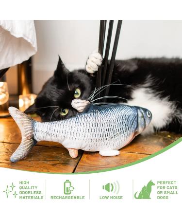 Flopping Fish Cat Toy - Interactive Kicker Toy with Catnip | USB-Charged Electric Toy for Exercise & Entertainment | Soft, Washable & Funny Moving Gift for Cats - Buy Online on GoSupps.com