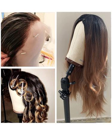 ISHOT 23 Inch Wig Head with Stand - Canvas Mannequin Head for Wig Making, Styling, and Display - Buy Online on GoSupps.com