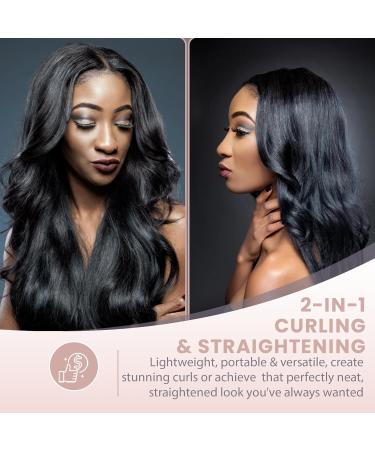 Ebony Edition Flat Iron Hair Straightener | 1.25" Titanium Straightener for All Hair Types | Fast Heating Travel-Friendly Smooth & Frizz-Free - Buy Online on GoSupps.com