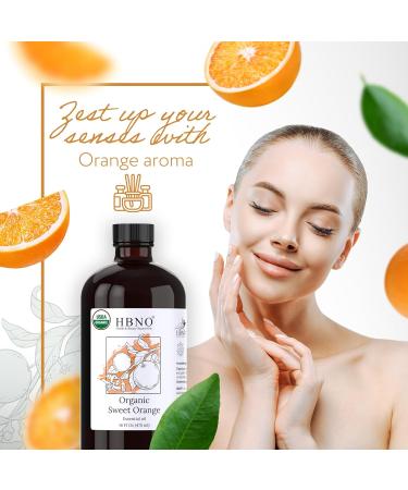 HBNO Organic Orange Oil - Huge 16 oz (475ml) Large Size - Ideal for Diffusers Cleaning Agents Deodorizers and Flavoring Agents (Glass Bottle). - Buy Online on GoSupps.com