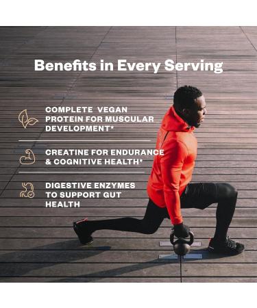 25g Chocolate Protein + 5g Creatine Powder Vegan Plant-Based Protein with Digestive Enzymes to Build & Recover 21 Servings Chocolate 1.99 Pound (Pack of 1) - Buy Online on GoSupps.com