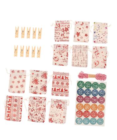 RORPOIR Chrismas 1 Set Christmas Bag Mini Candy Bags Mini Drawstring Bags Christmas Container Elk Jute