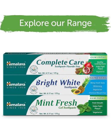 Himalaya Mint Fresh Gel Toothpaste - Fluoride Free 6.17 oz | Reduce Plaque & Brighten Teeth | Mint Fresh - Pack of 1 - Buy Online on GoSupps.com