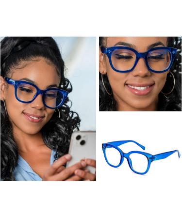 Shop Bold Frame Oversized Blue Light Glasses for Women - Stylish Round Computer Frames in Red | International Shipping - Buy Online on GoSupps.com