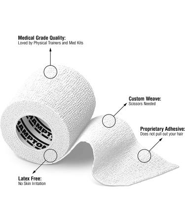 14-Pack White Self Adhesive Bandage Wrap - Breathable Cohesive Wrap for Sports Injuries - 2x5 Yards - Ideal for People & Pets - Ankle, Knee & Wrist Support - Buy Online on GoSupps.com
